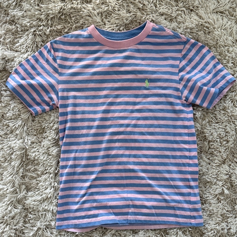 Polo by Ralph Lauren Pink and Blue Striped Tee